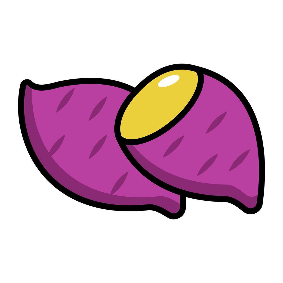 Purple sweet potato icon. vector