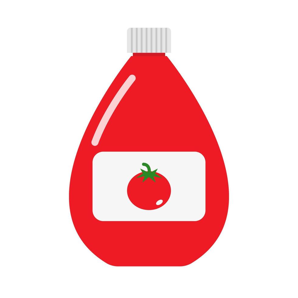 Tomato ketchup bottle icon. vector