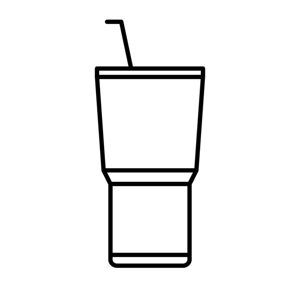 Simple tumbler with straw icon. vector