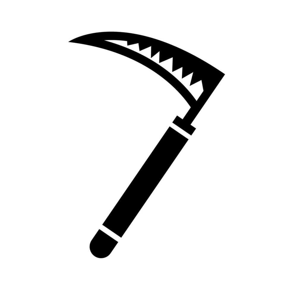 Sharp scythe silhouette icon. vector