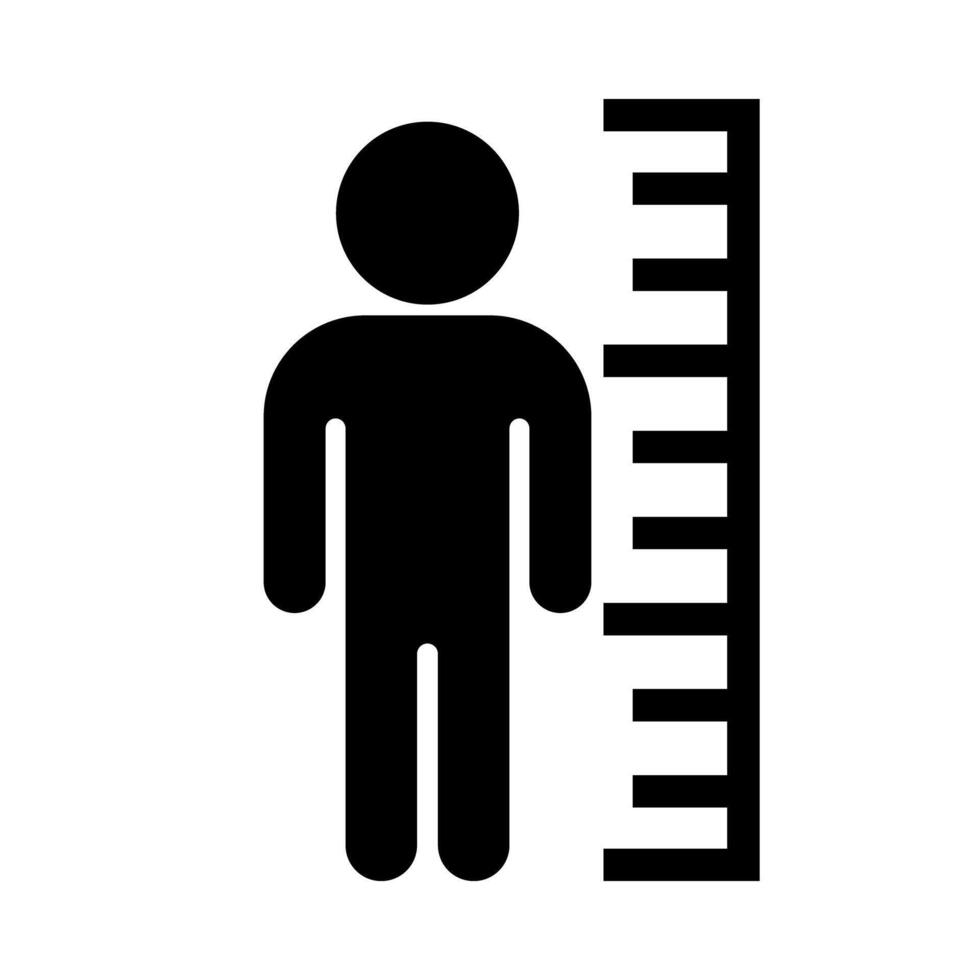 Height measurement silhouette icon. vector