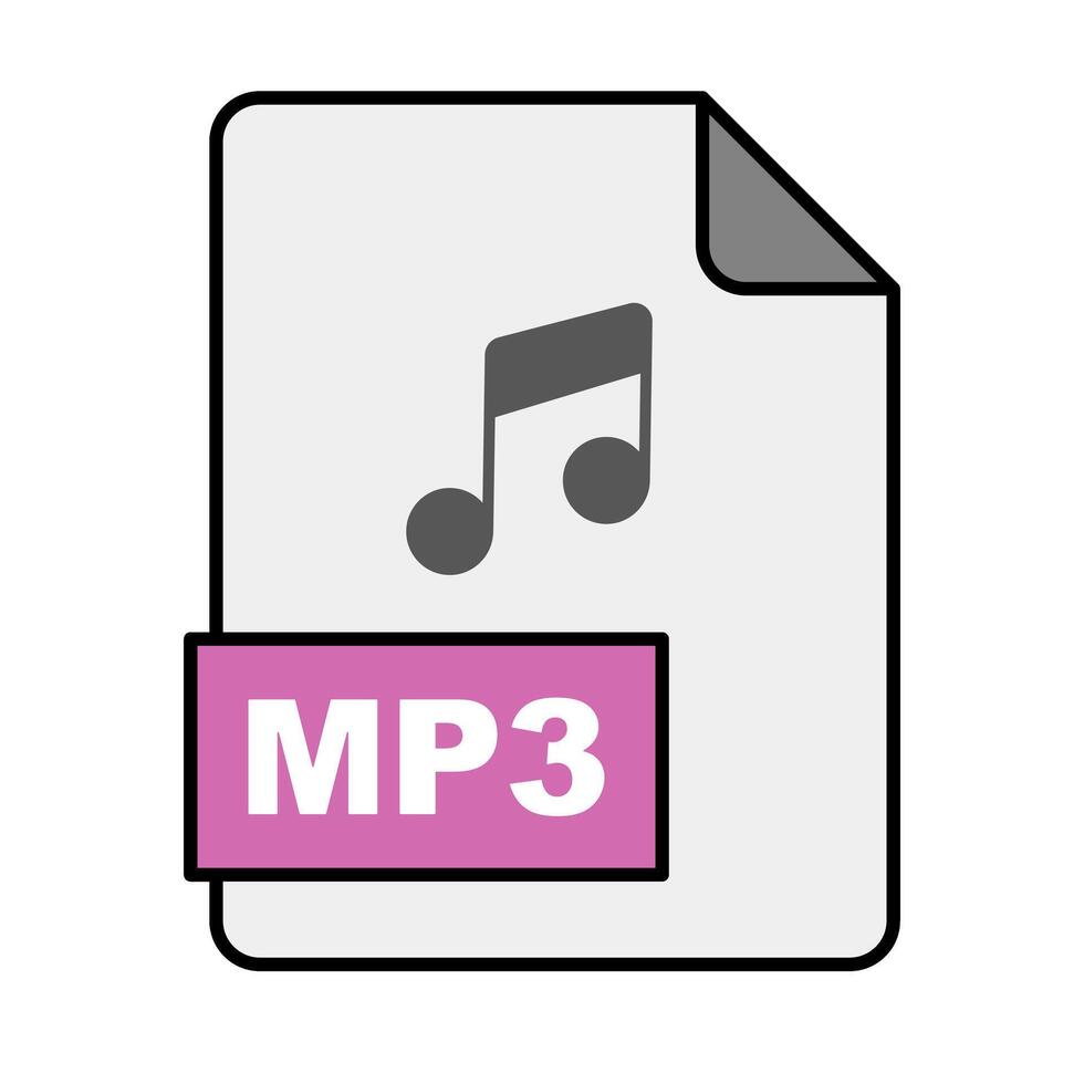 Flat design MP3 file icon. vector