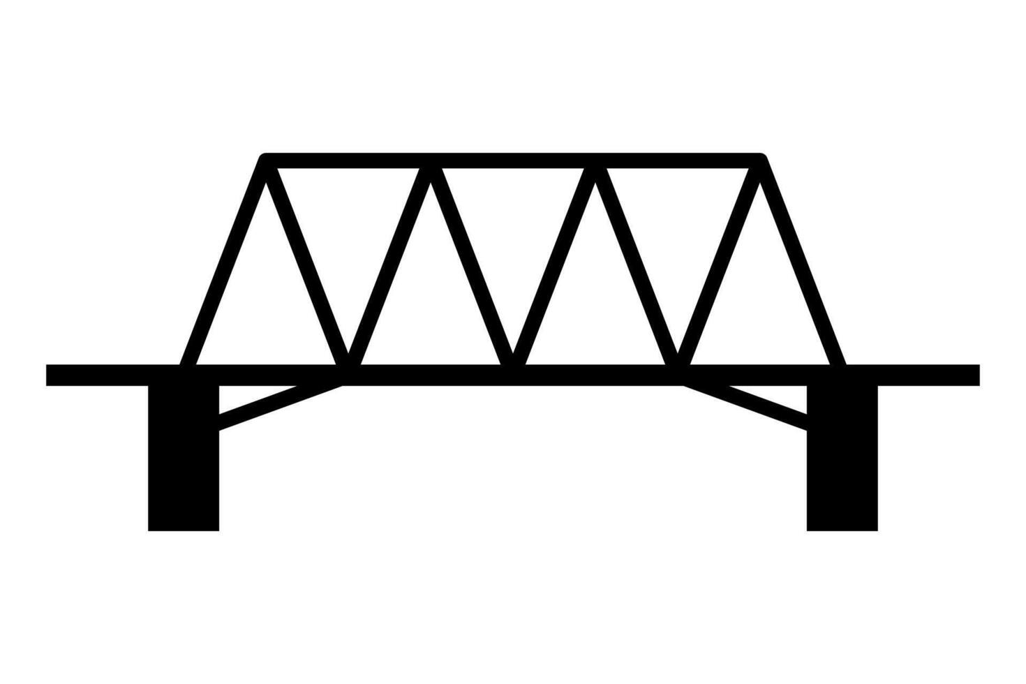 Truss bridge silhouette icon. vector
