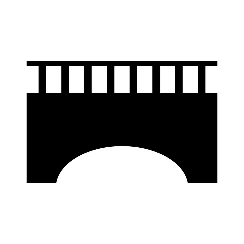Simple bridge silhouette icon. vector