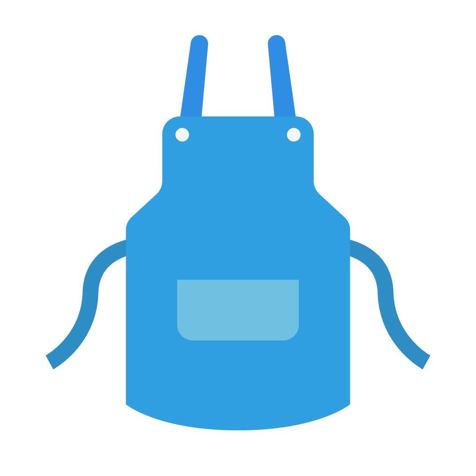 Flat design blue apron icon. vector
