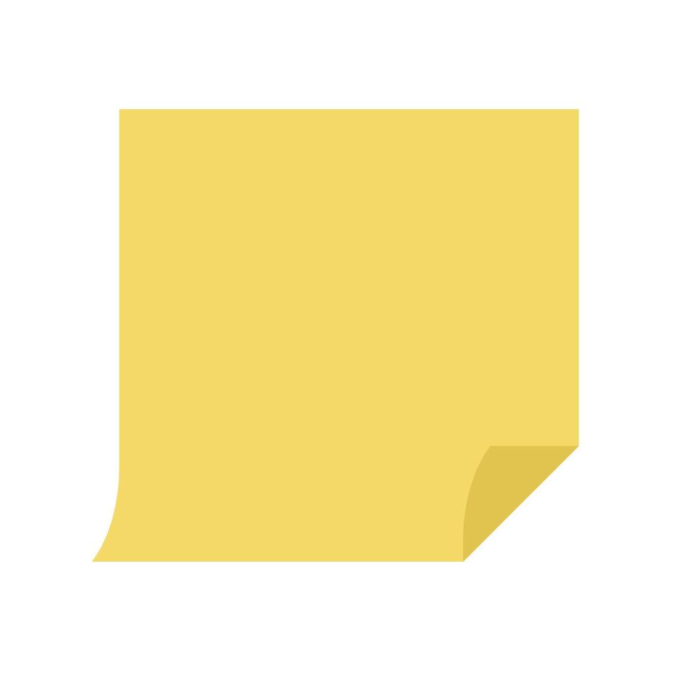 Yellow sticky note icon. vector