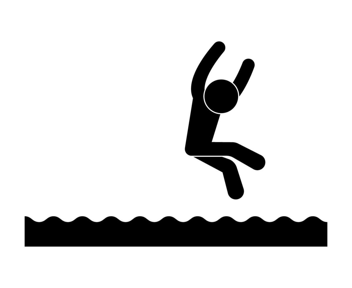 Athlete Performing a Long Jump Silhouette. vector