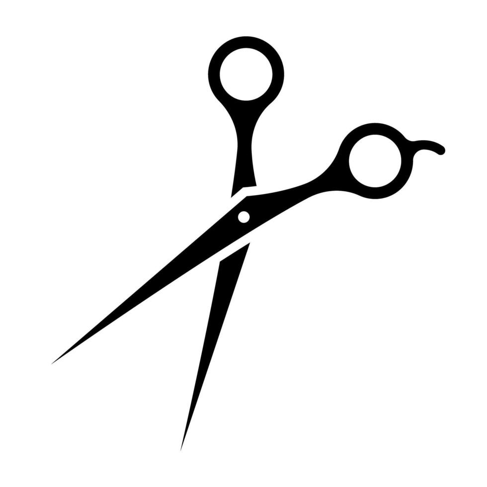 Barber scissors silhouette icon. vector
