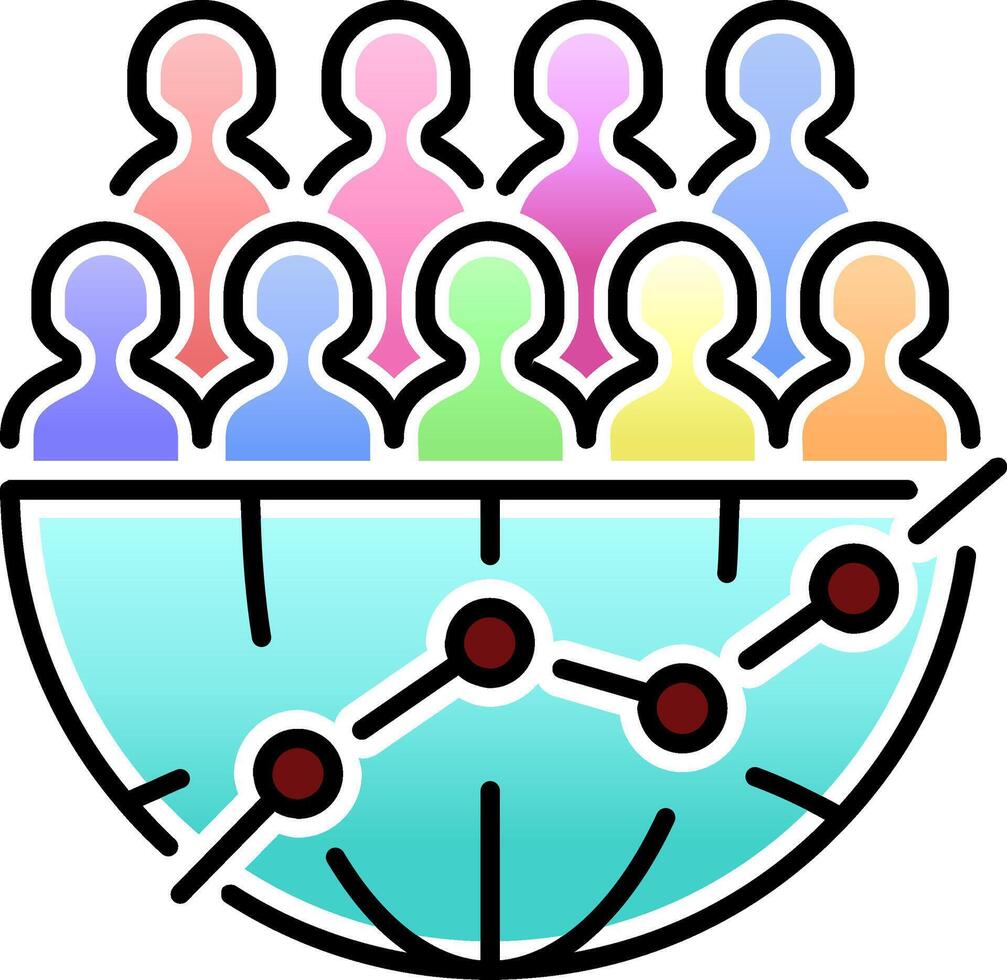 Over population Icon Logo. Surplus Population Environmental Problem Illustration. vector