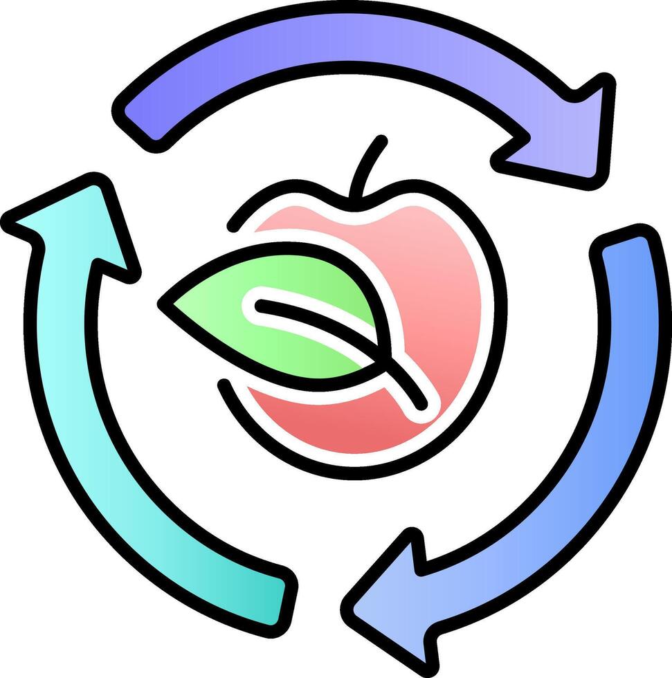 Composting ecology icon recycle eco leaf symbol sign. vector