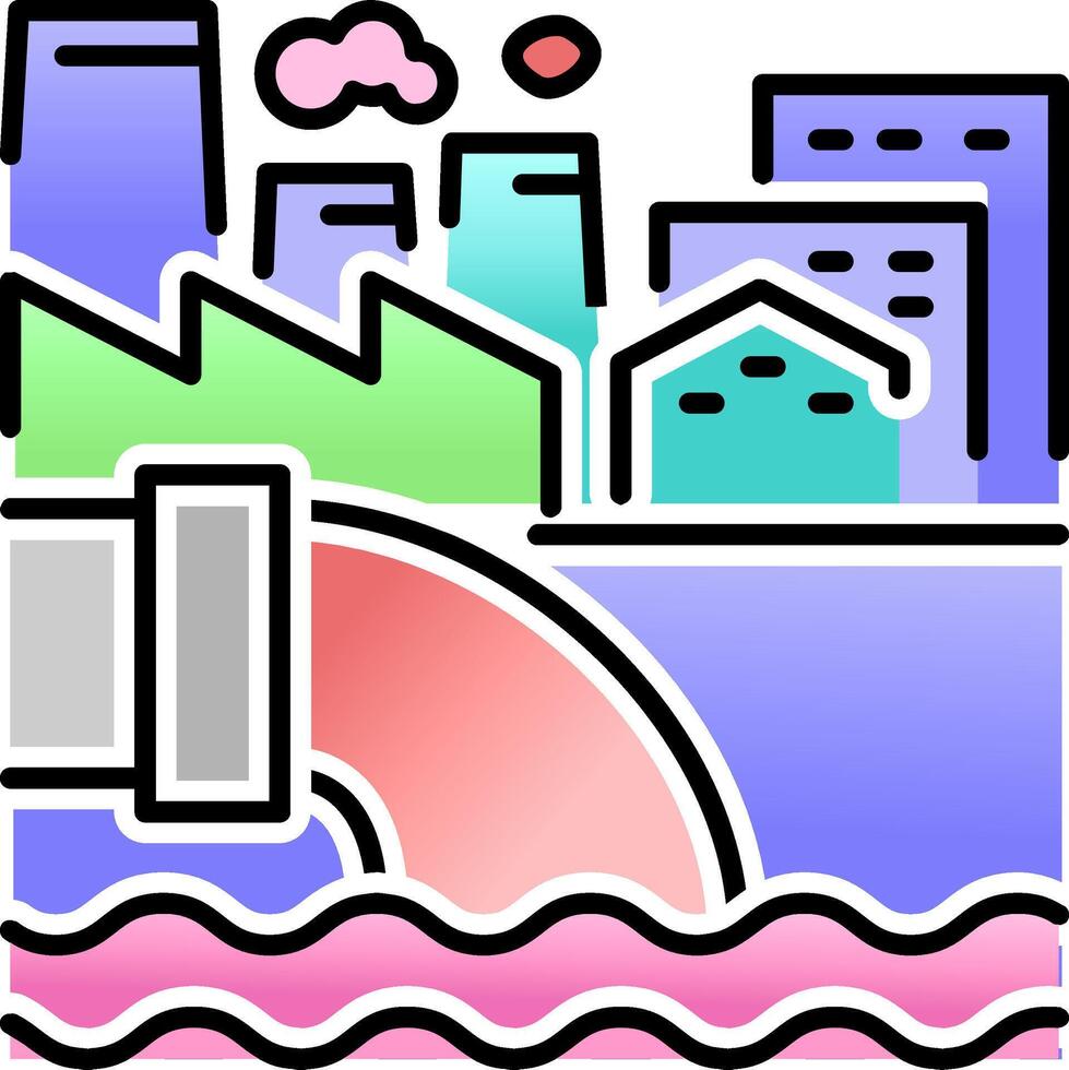 Pollution Industrial Waste Icon. Industry environmental sustainability symbol. vector