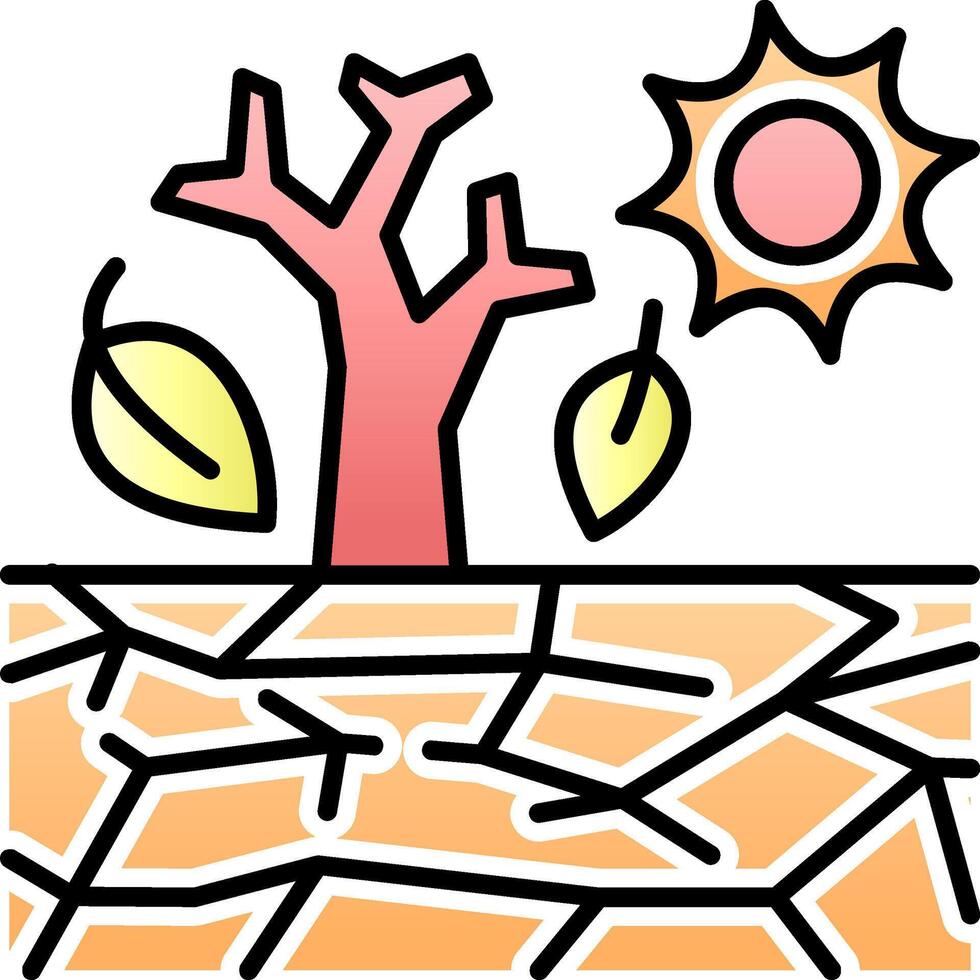 Drought icon. dry or parched land symbol. vector