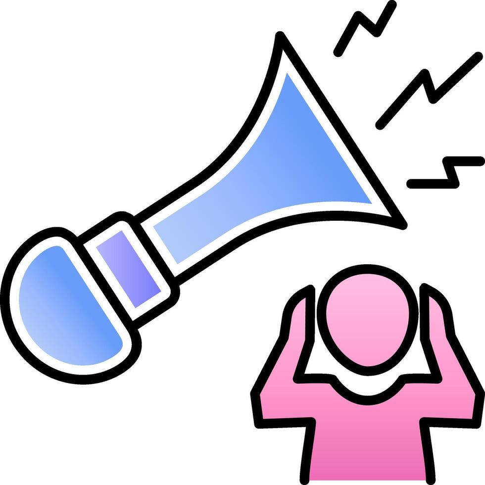 Noise Pollution Icon Logo. Environment problem city illustration. vector