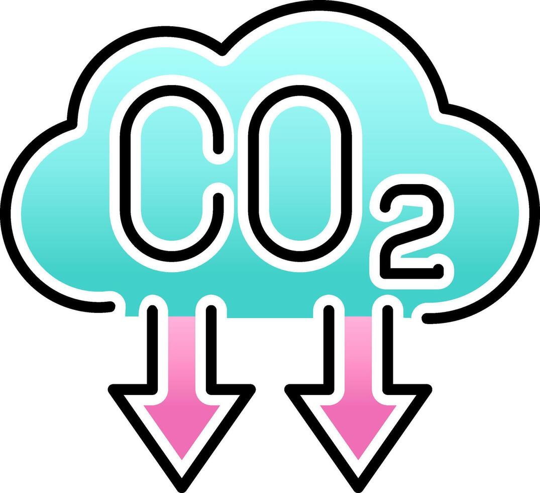 Zero carbon emissionCO2 icon. Carbon dioxide pollution ecology and environment symbol. Carbon reduction cloud illustration. vector