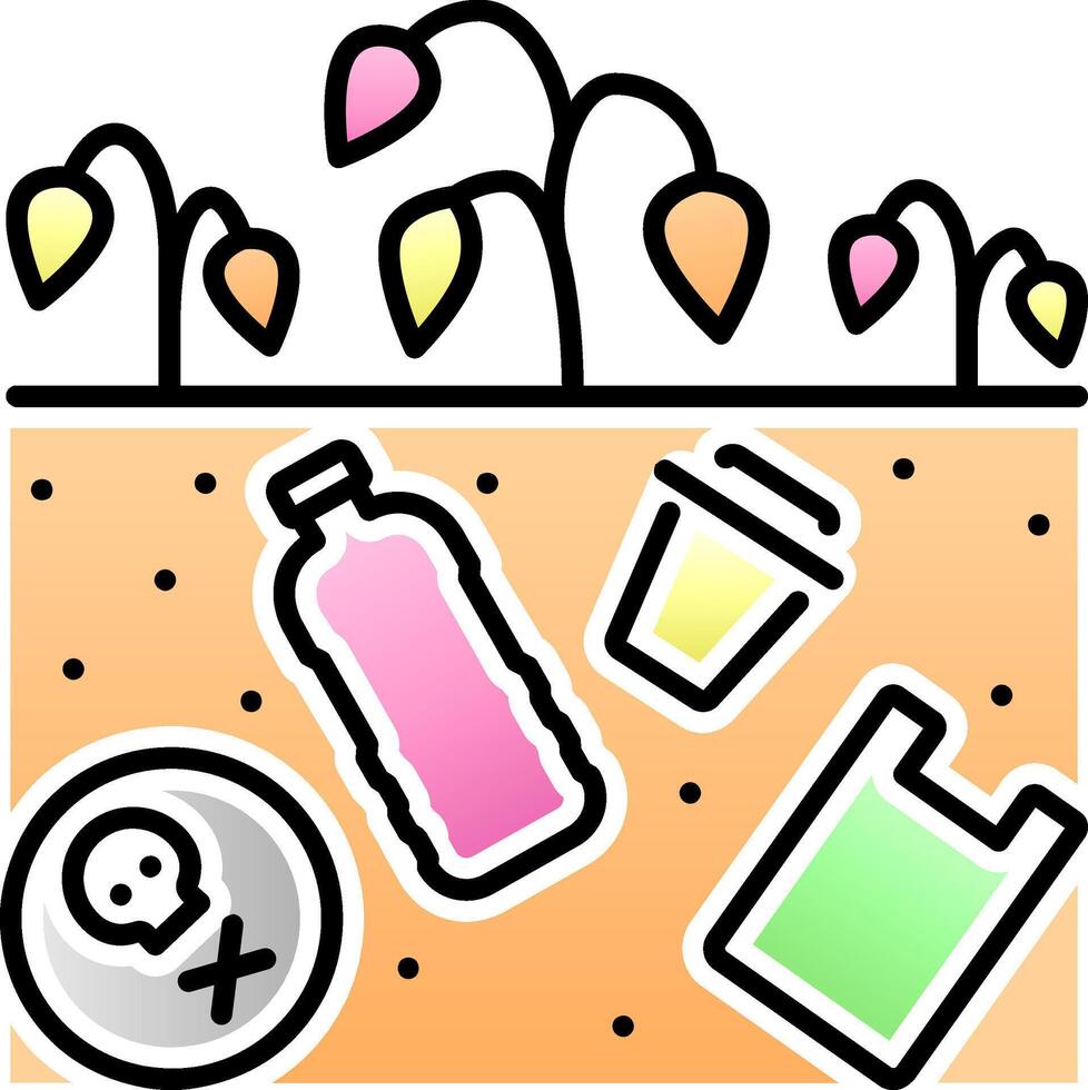 Soil degradation icon. Land pollution illustration. vector