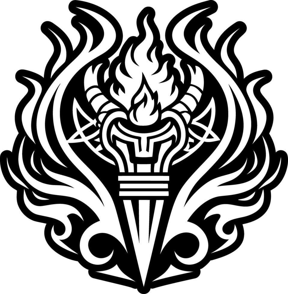 A filled style icon of devil fire symbol vector
