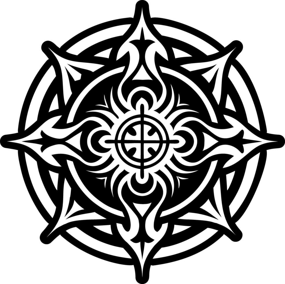 A filled style icon of demon seal symbol vector