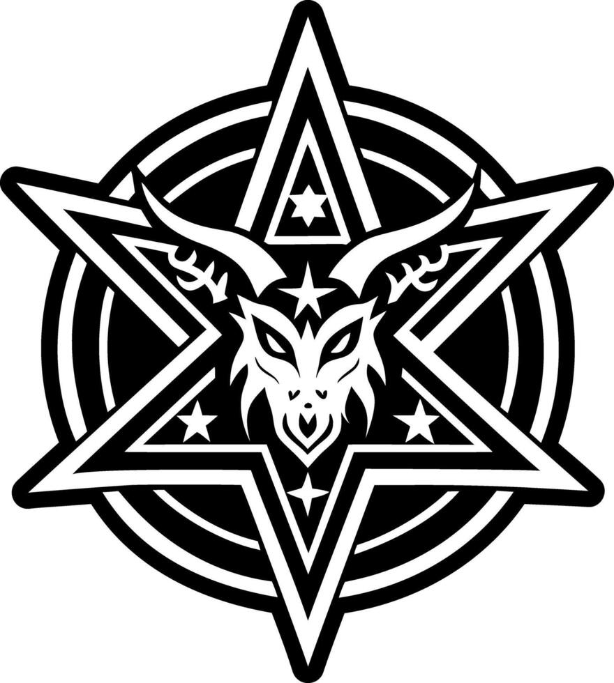 A solid style icon of baphomet star symbol vector