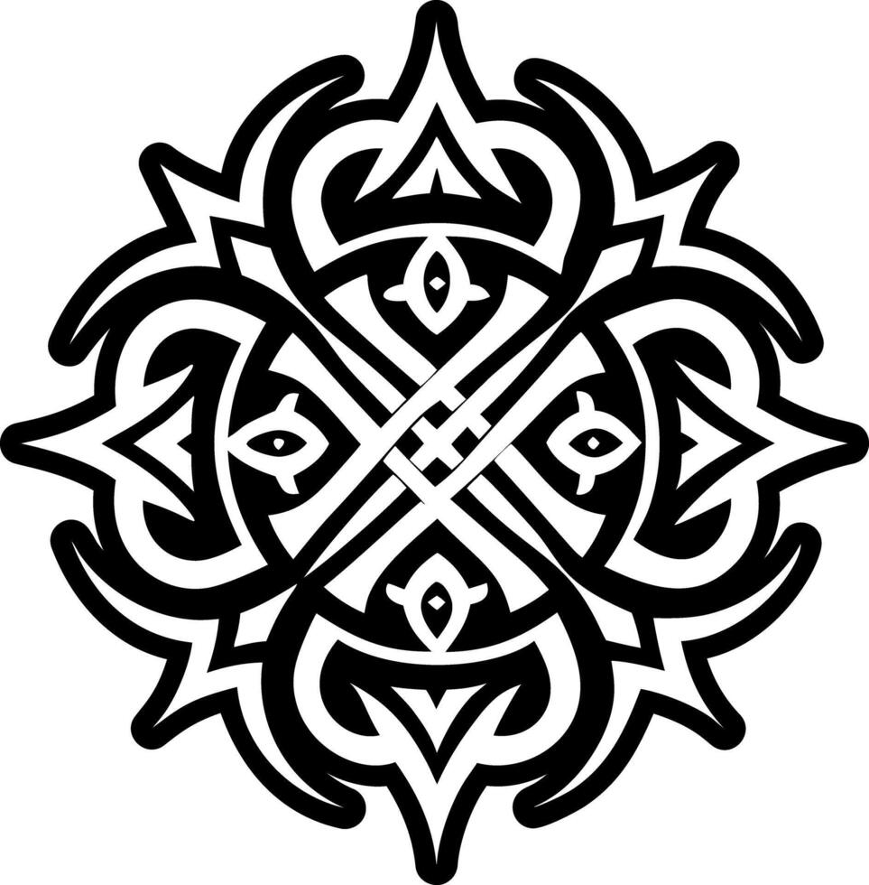 A glyph style icon of dark sigil tattoo vector