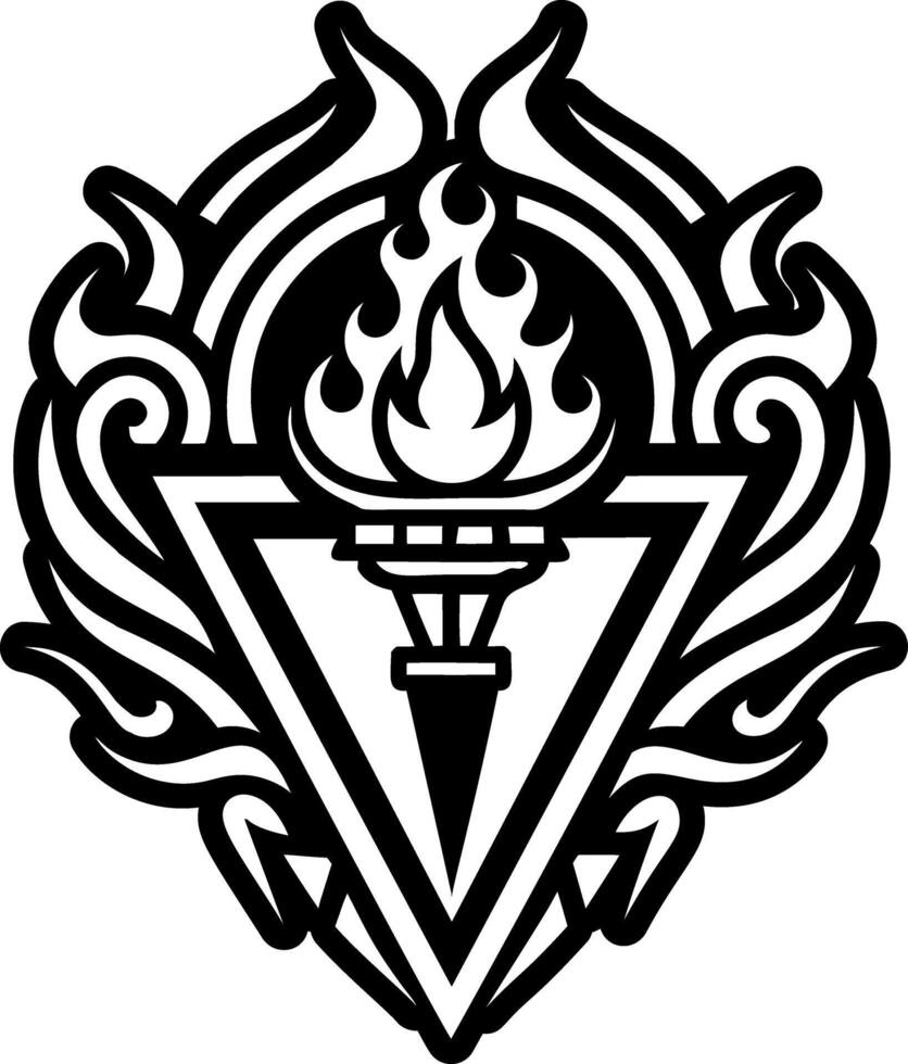 A glyph style icon of fire torch symbol vector