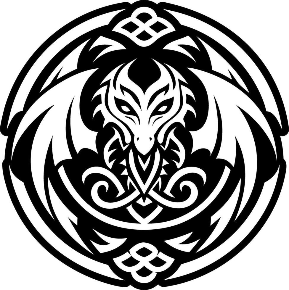 A glyph style icon of abyssal dragon symbol vector