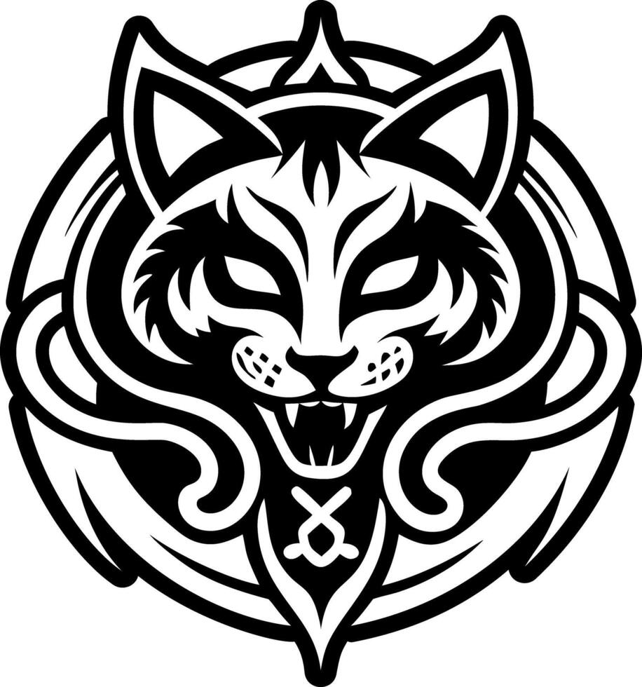 A filled style icon of magic cat symbol vector