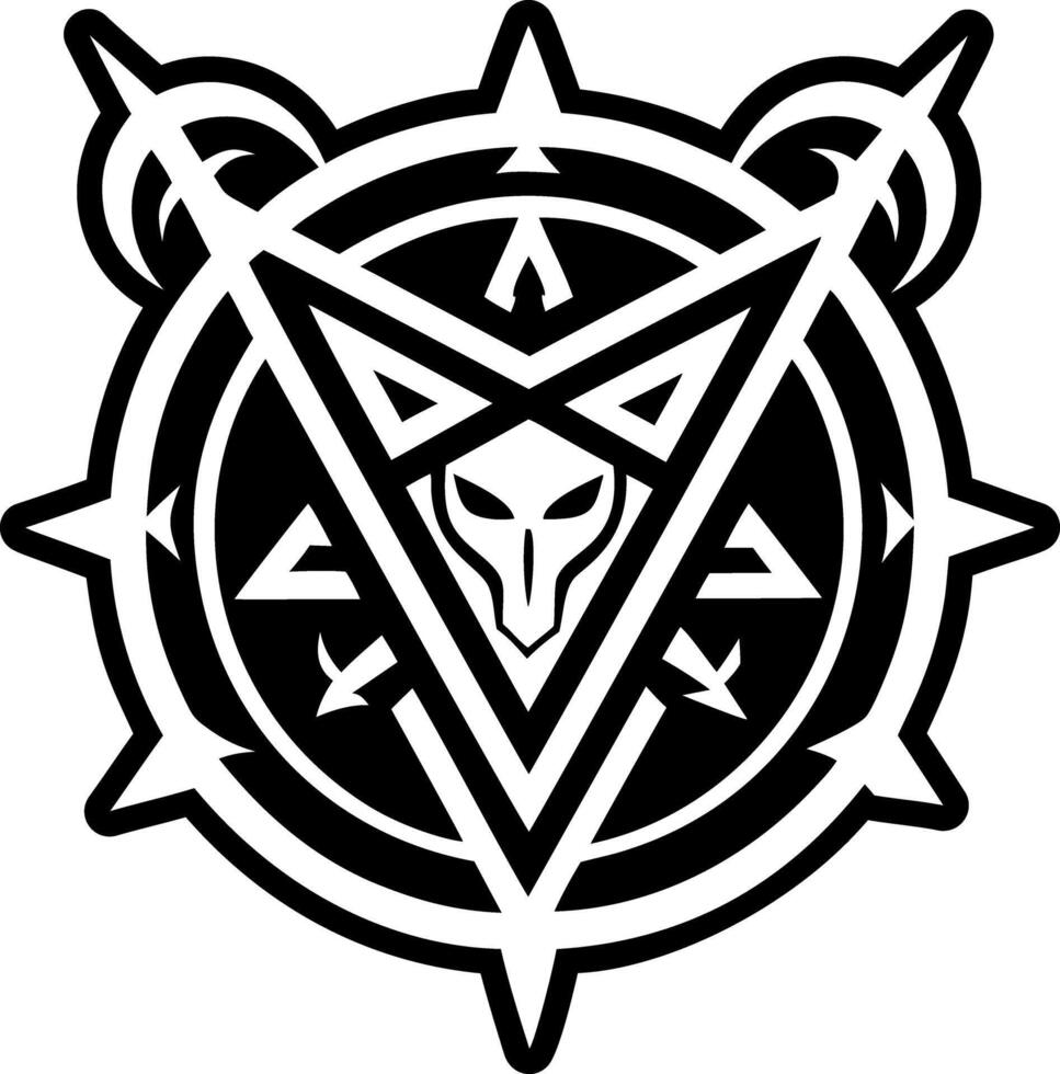 A solid style icon of demon trap symbol vector