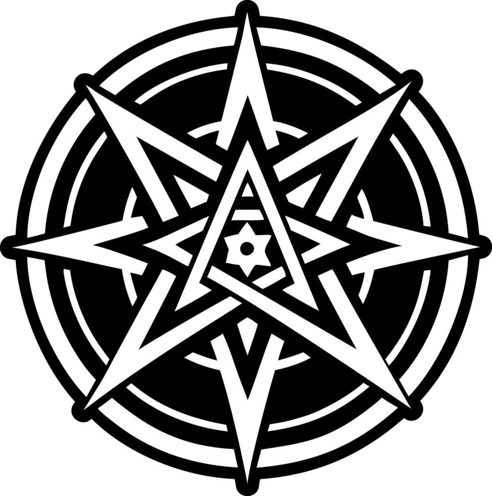 A glyph style icon of demonic star symbol vector