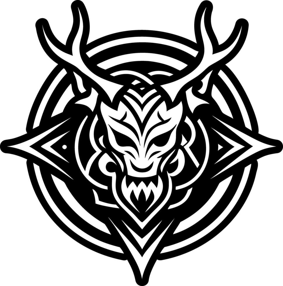 A glyph style icon of infernal seal tattoo vector