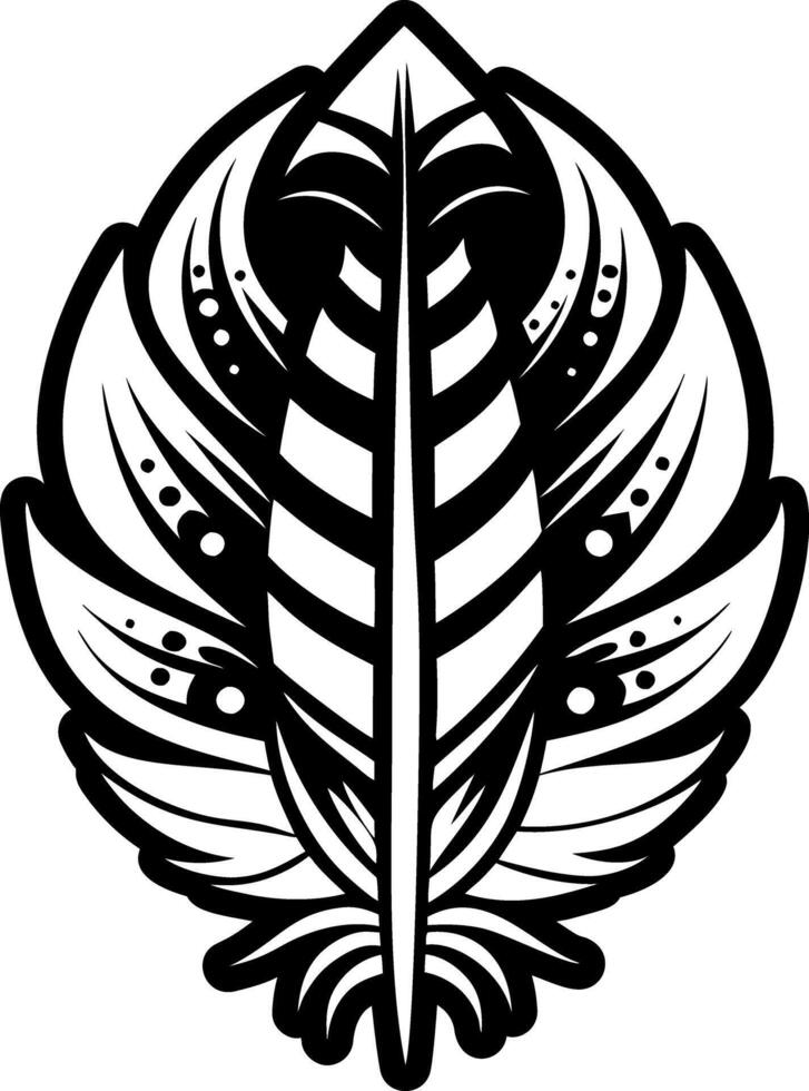 A solid style icon of crow feather symbol vector