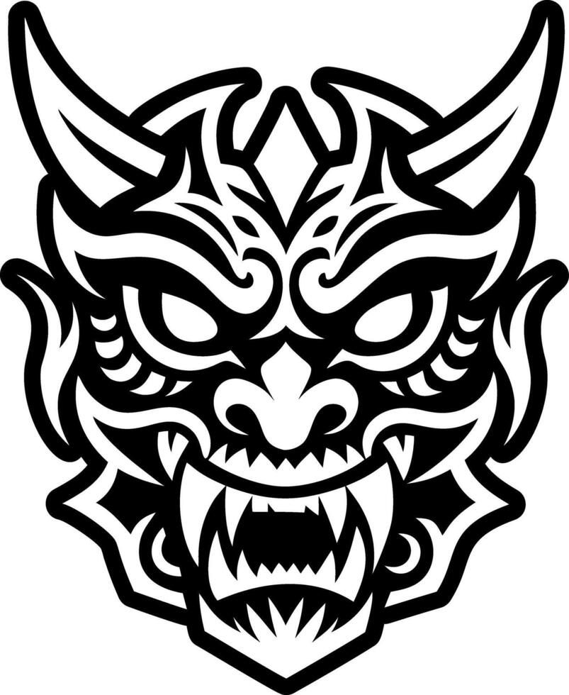 A glyph style icon of demon mask symbol vector