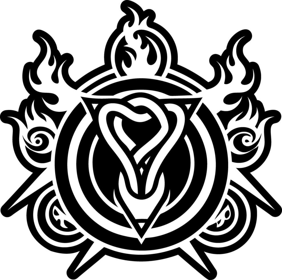 A solid style icon of fire serpent tattoo vector