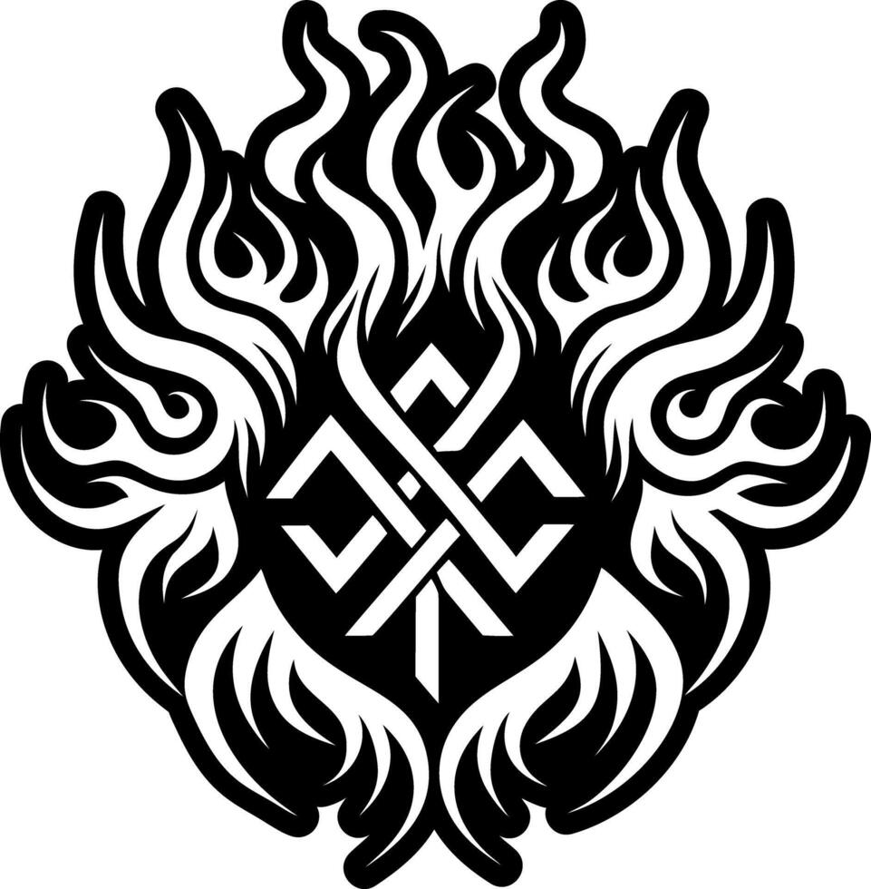 A filled style icon of fire rune symbol vector