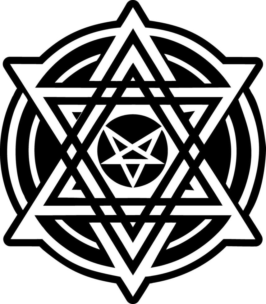 A glyph style icon of hexagram symbol vector