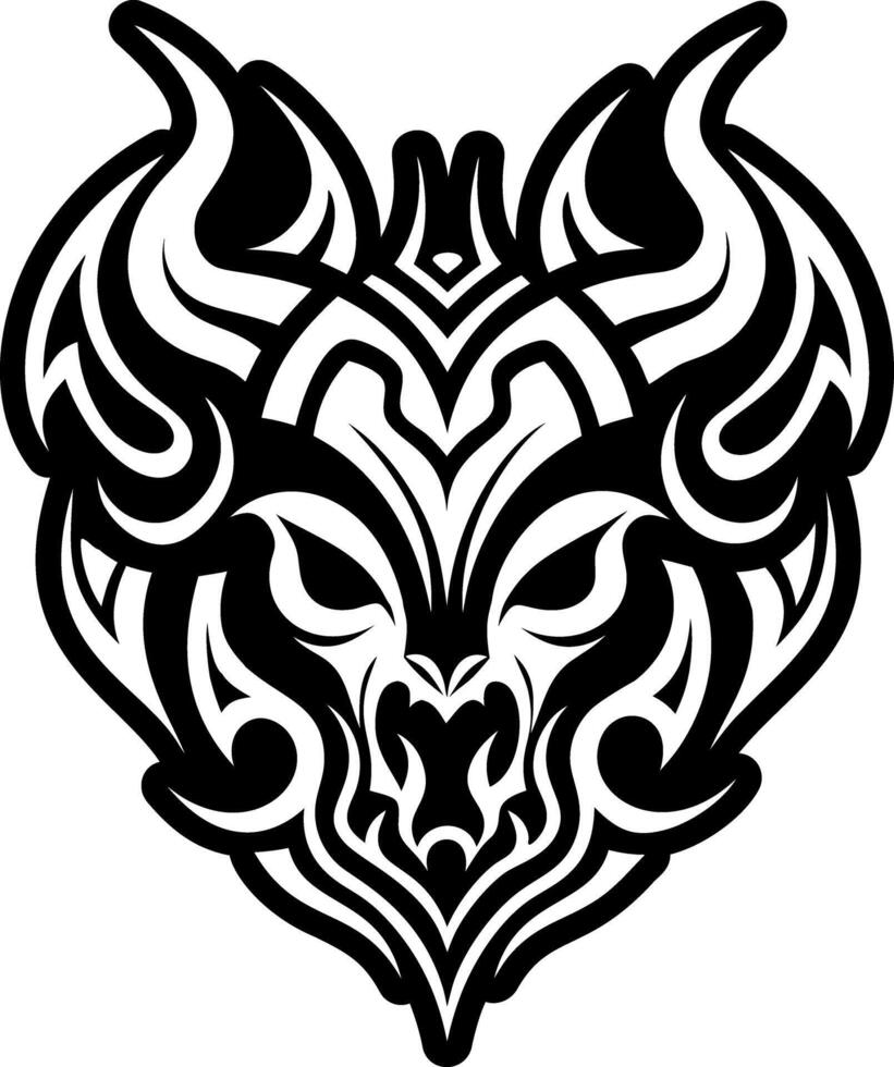 A solid style icon of evil horns symbol vector