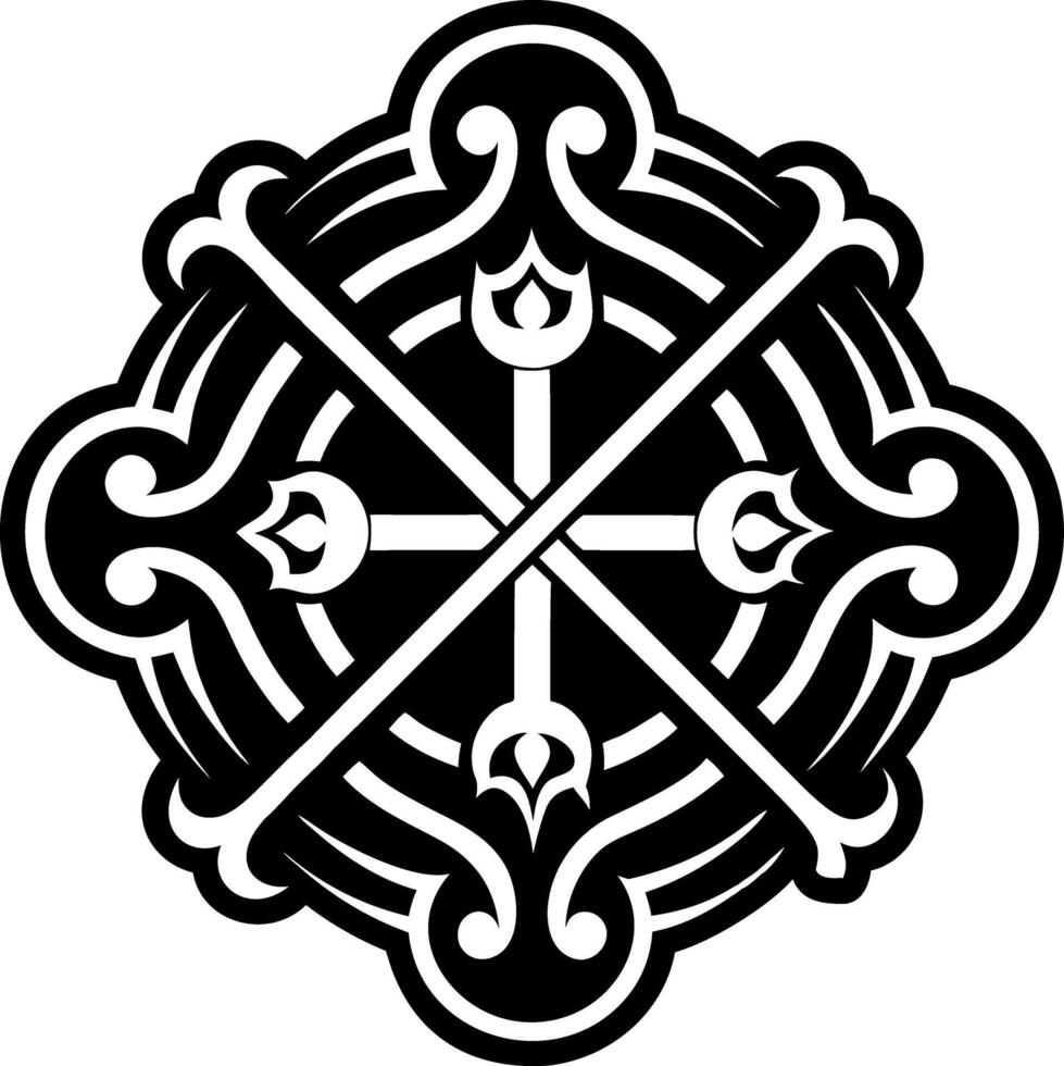 A solid style icon of demon sigil symbol vector