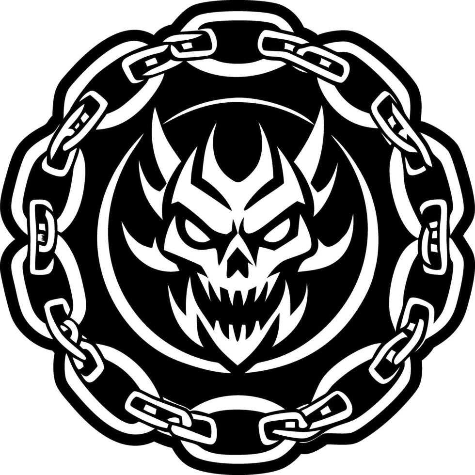 A filled style icon of evil spirit tattoo vector