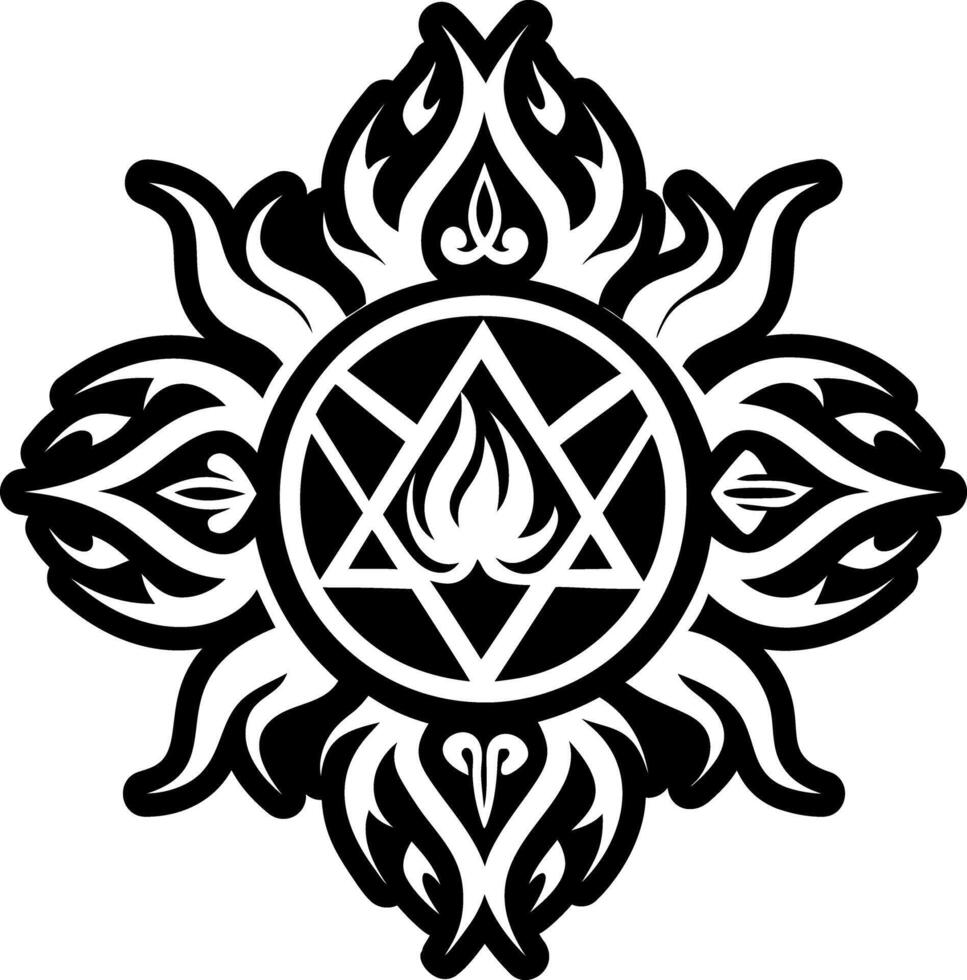 A glyph style of fire symbol vector
