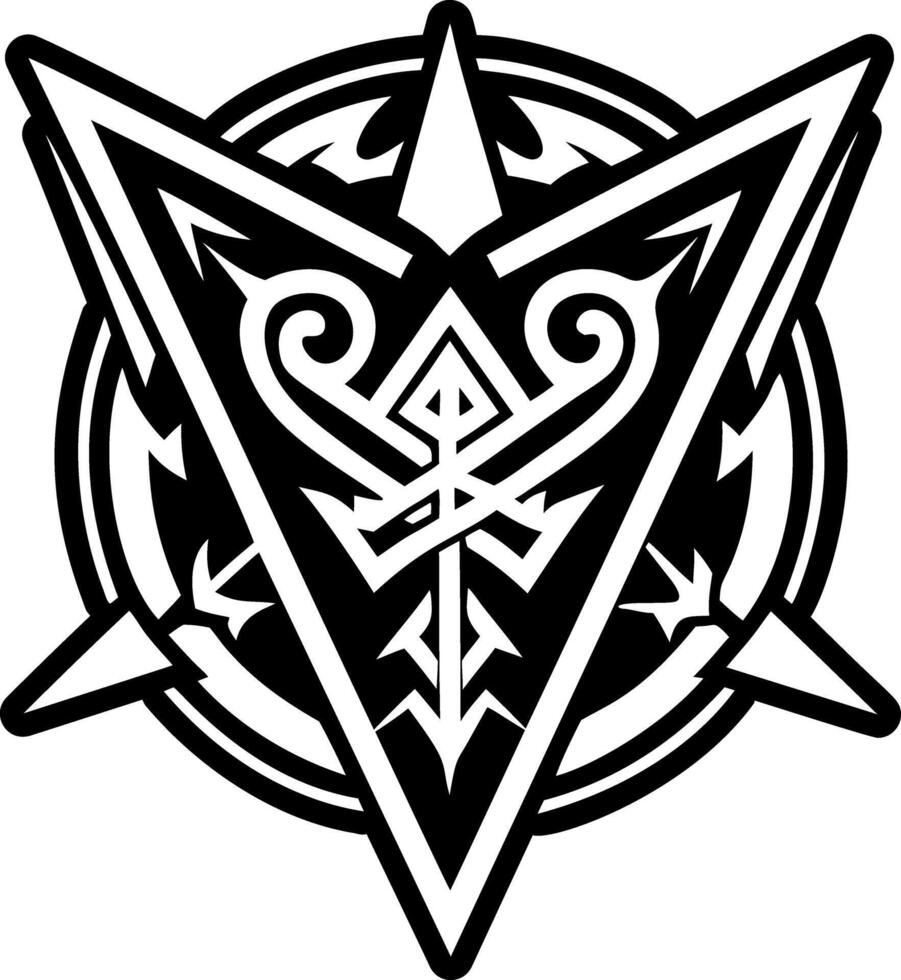A glyph style icon of gothic arrow symbol vector