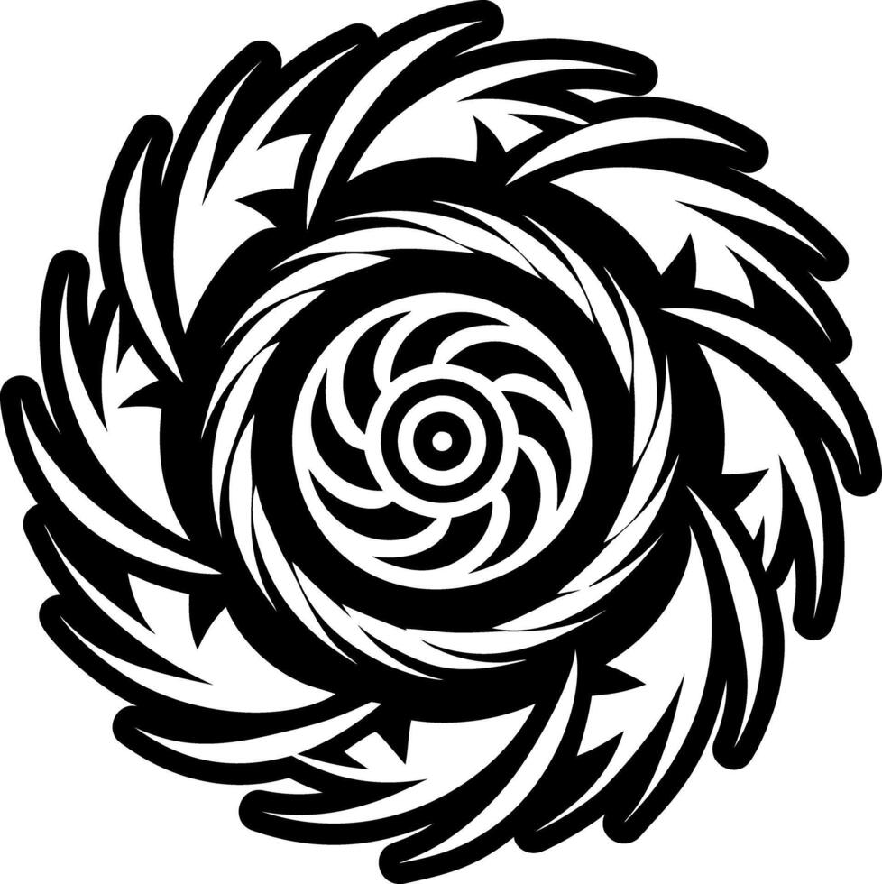 A solid style icon of dark spiral symbol vector