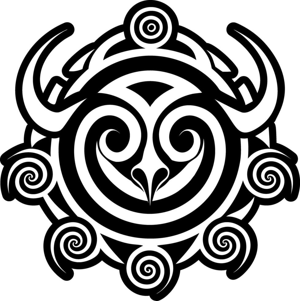 A filled style icon of spiral tattoo vector