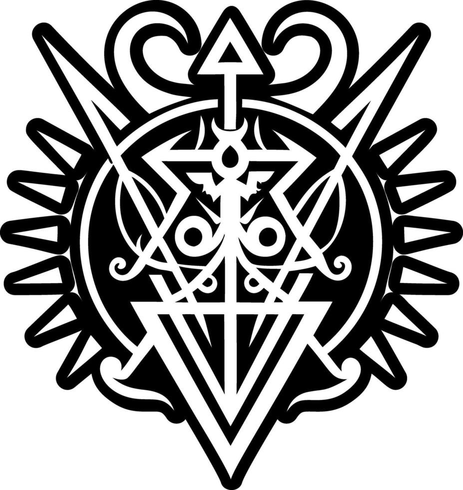 A solid style icon of occult tattoo vector