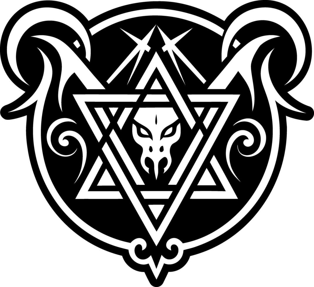 A filled style icon of occult sign vector