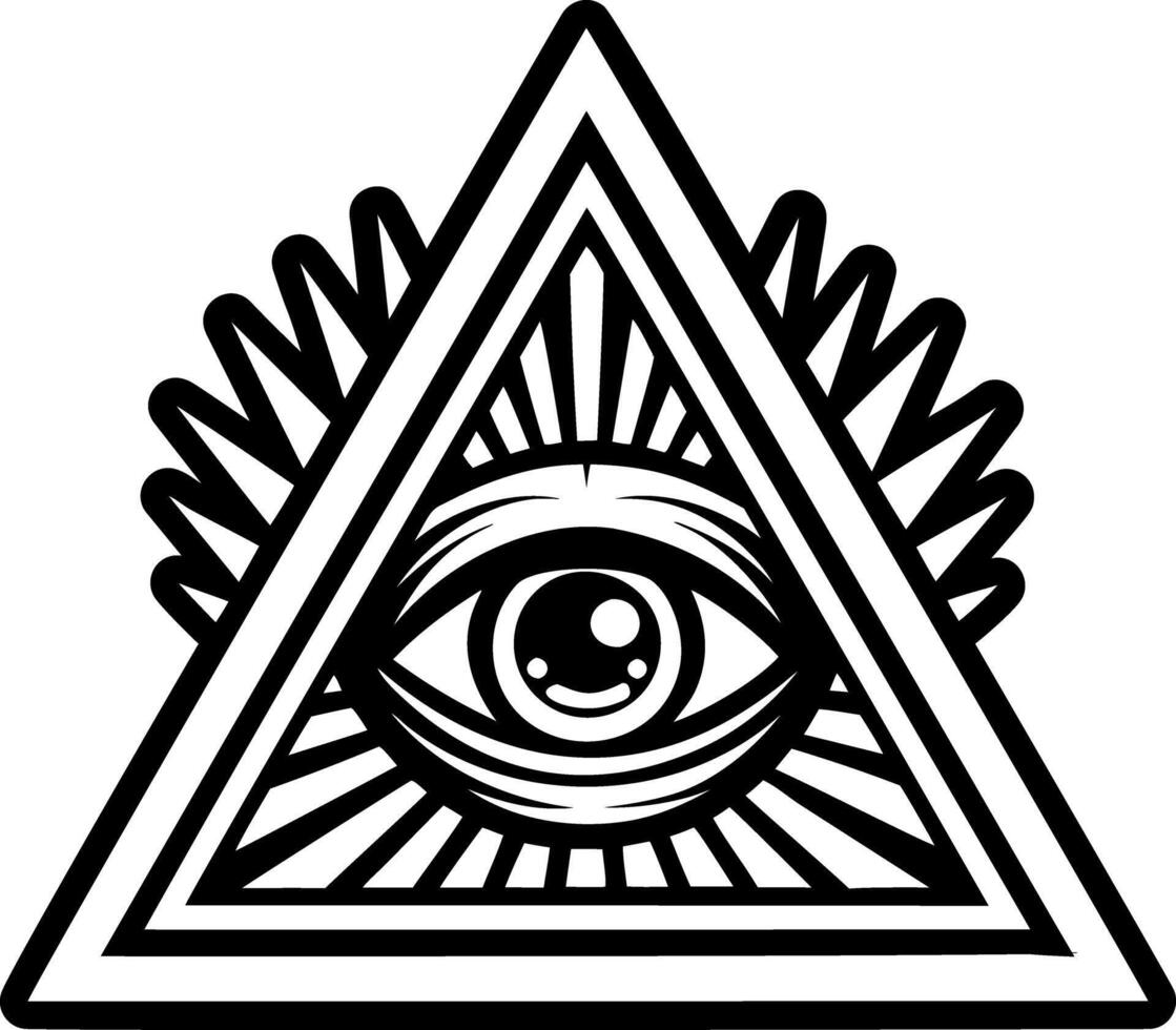 A glyph style icon of providence eye tattoo vector