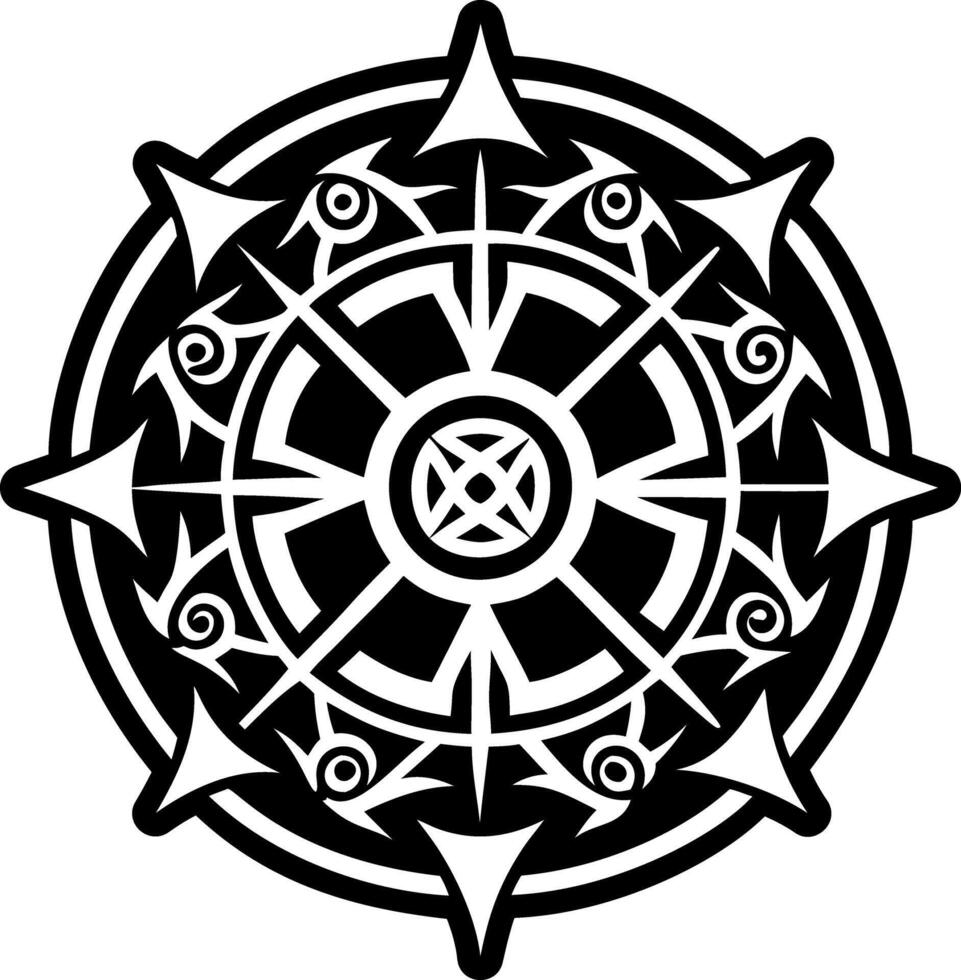 A filled style icon of magic ritual tattoo vector