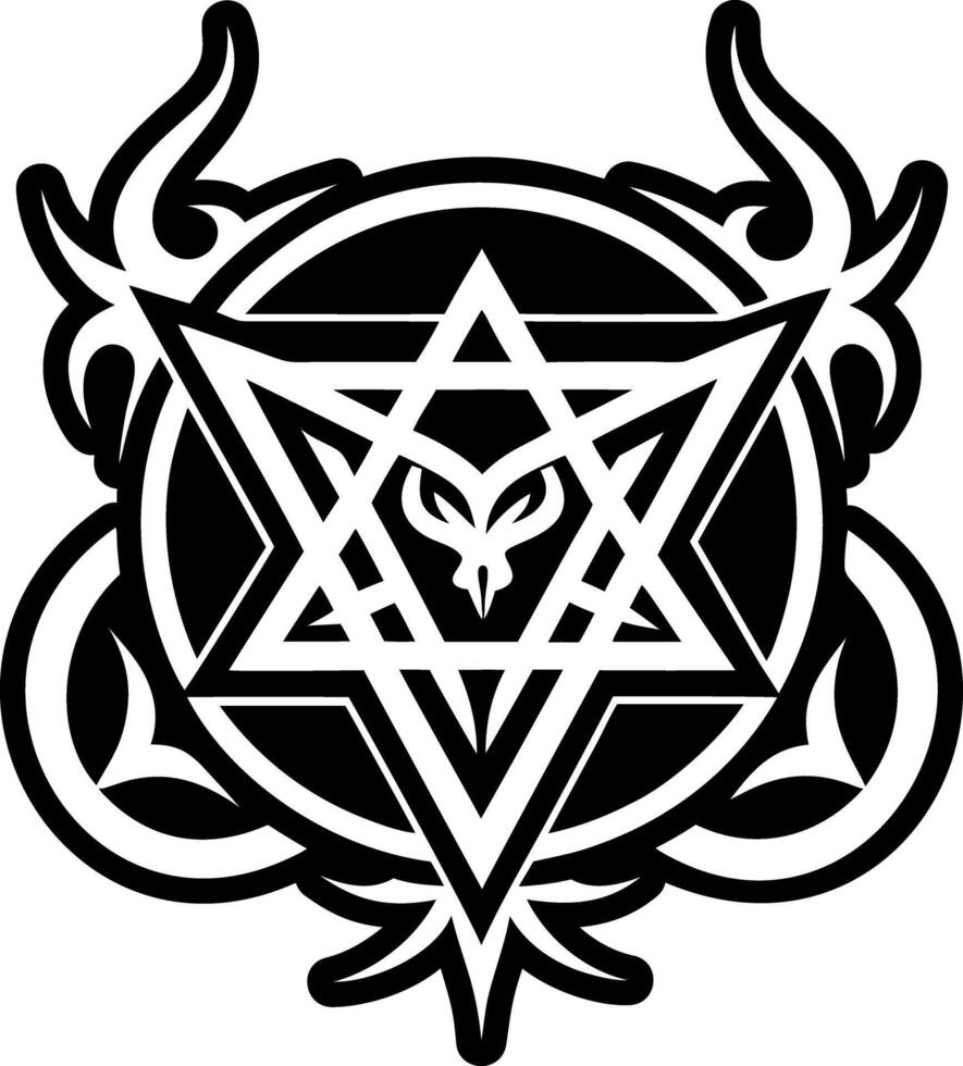 A filled style icon of satanic pentagram symbol vector