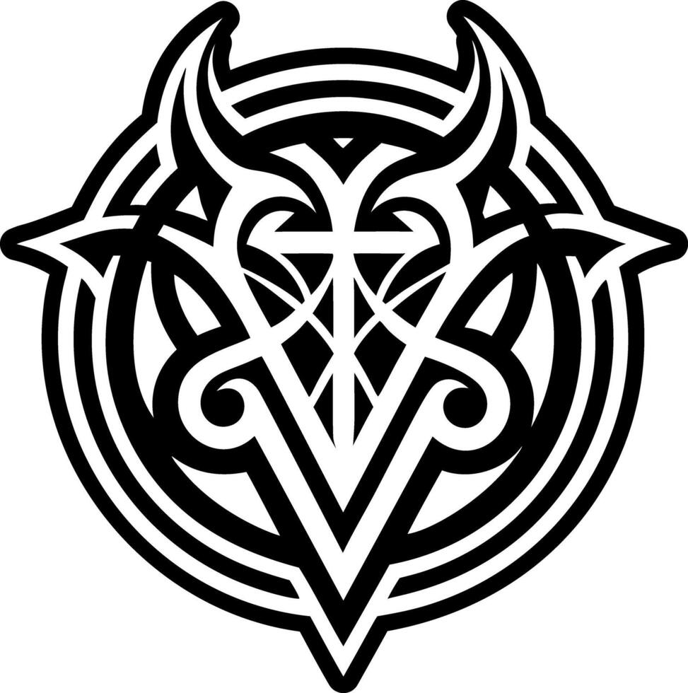 A filled style icon of lucifer symbol vector