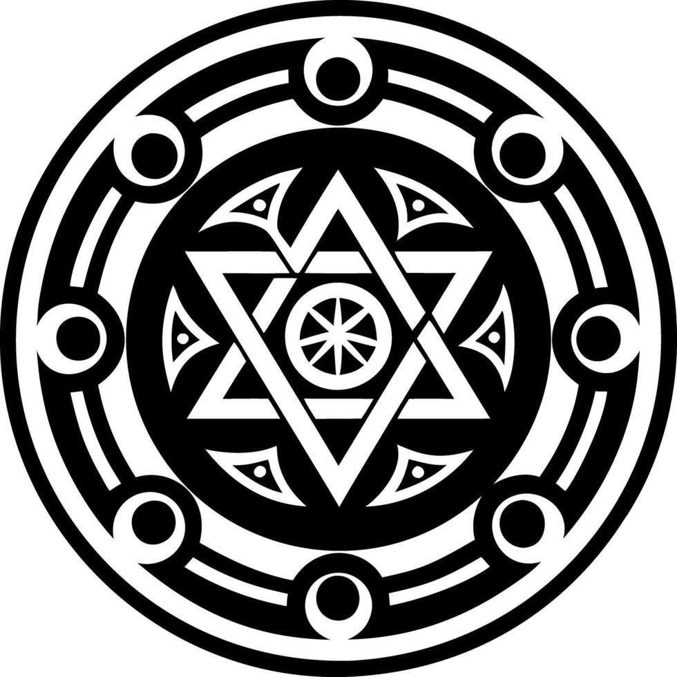 A filled style icon of magic star tattoo vector