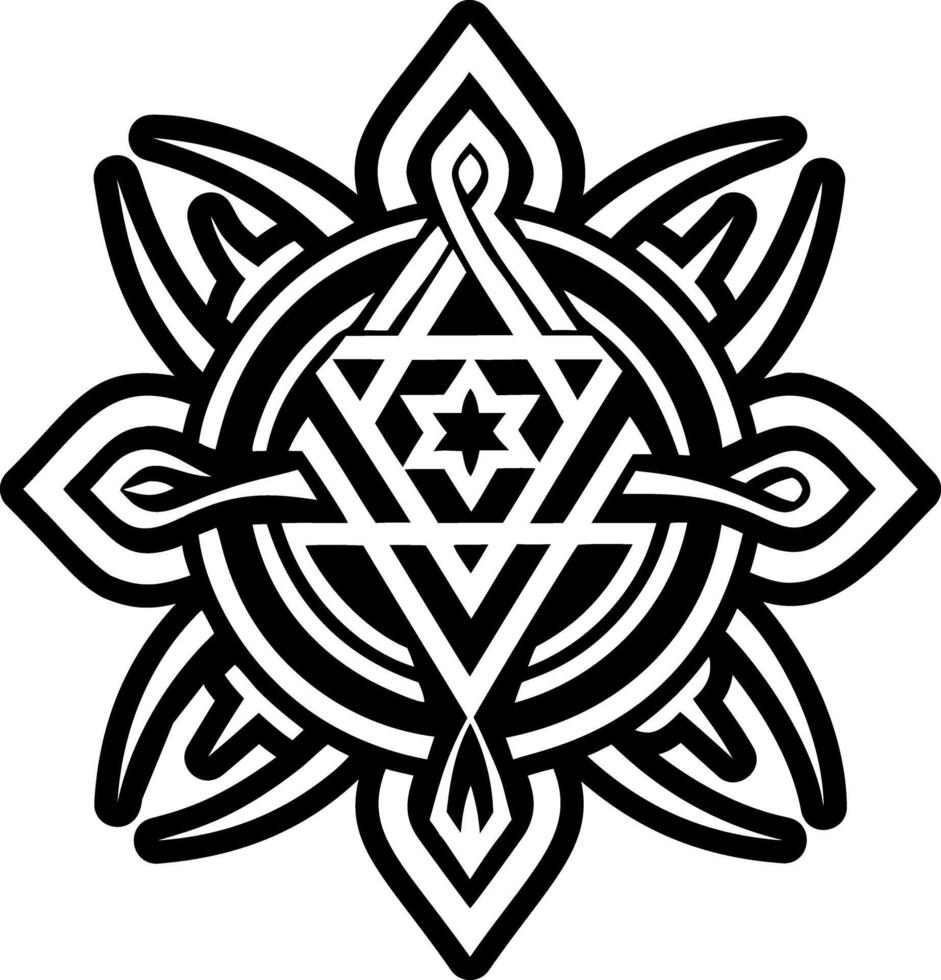 A glyph style icon of veil sigil tattoo vector