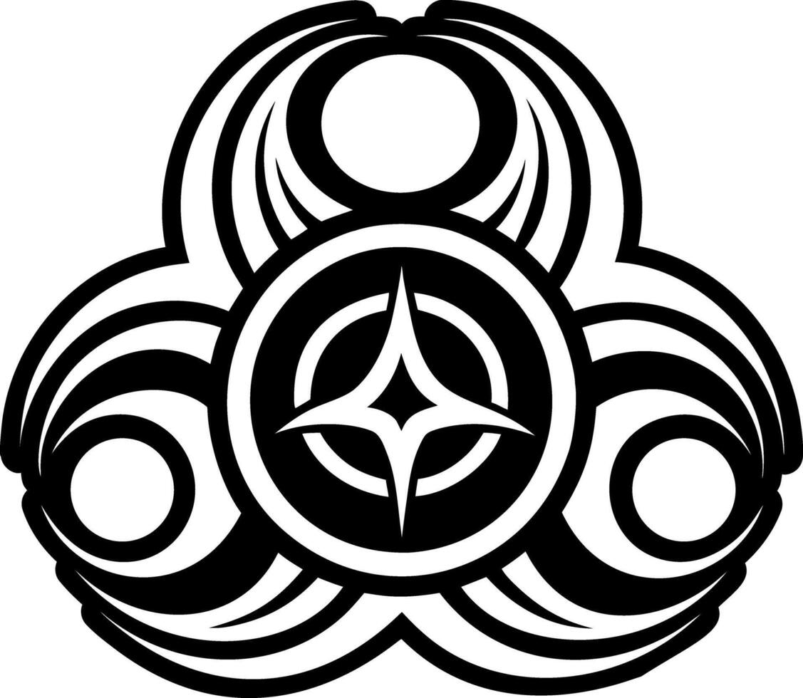 A glyph style icon of triple moon tattoo vector